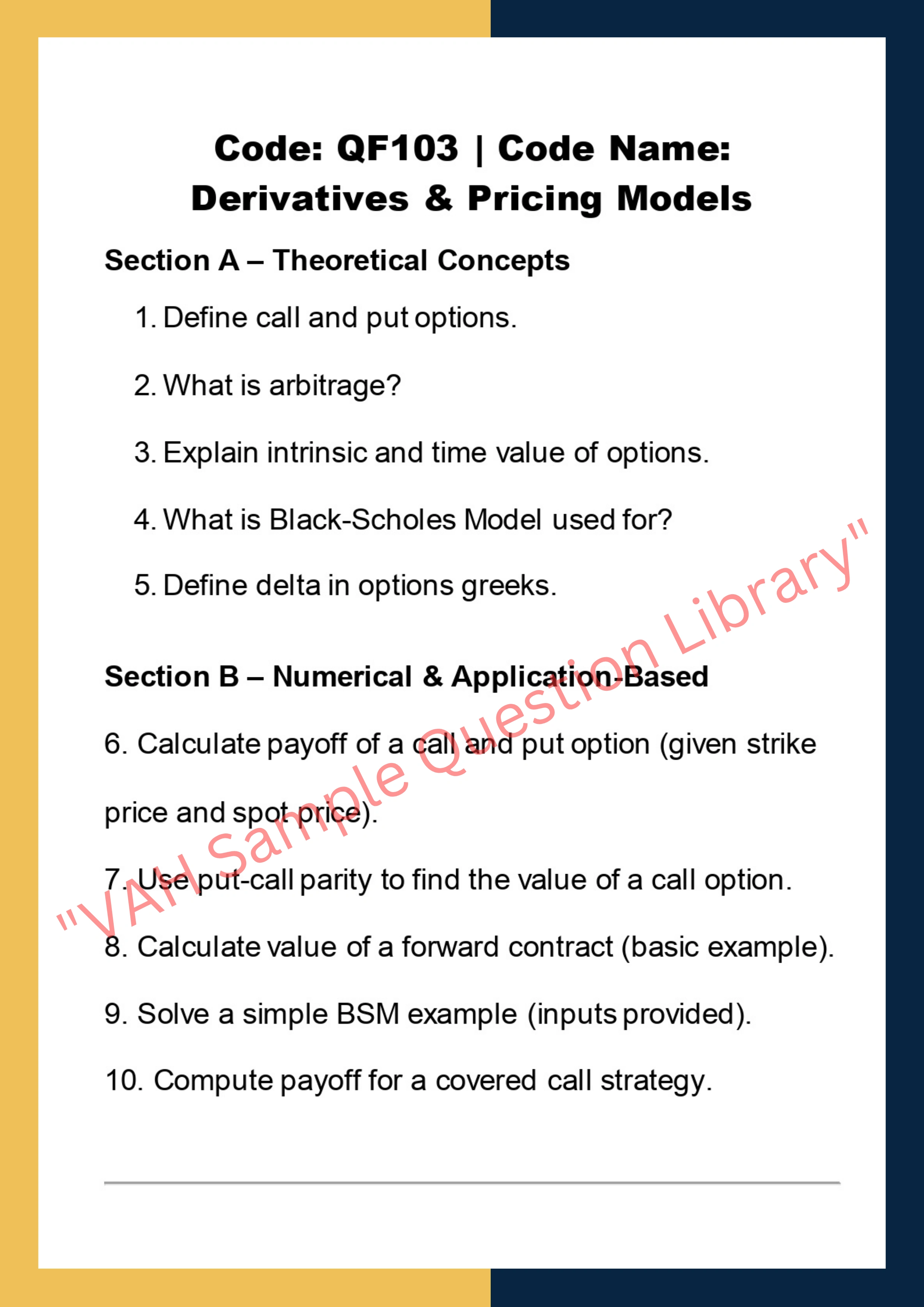 Quantitative finance