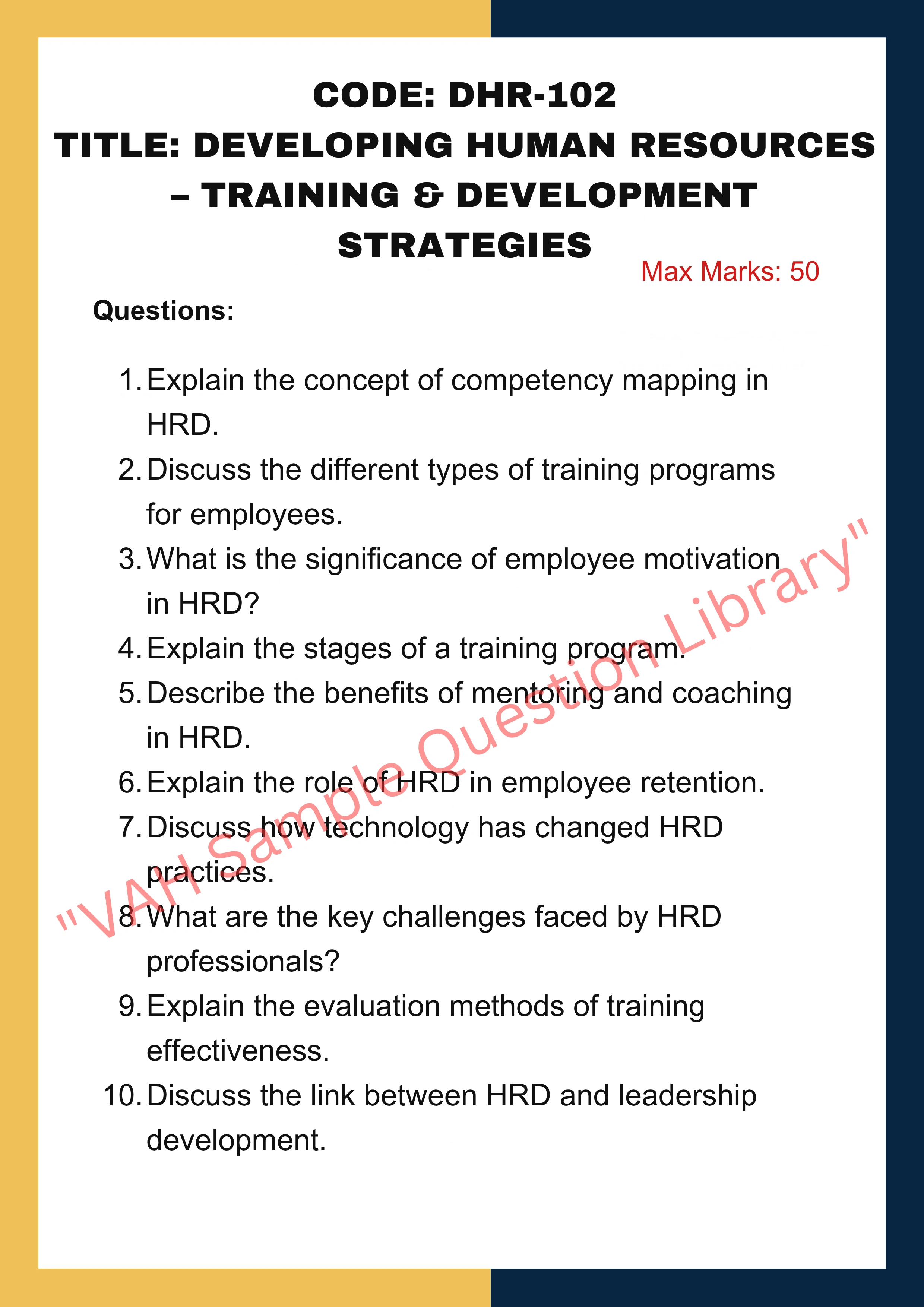 Developing Human Resources