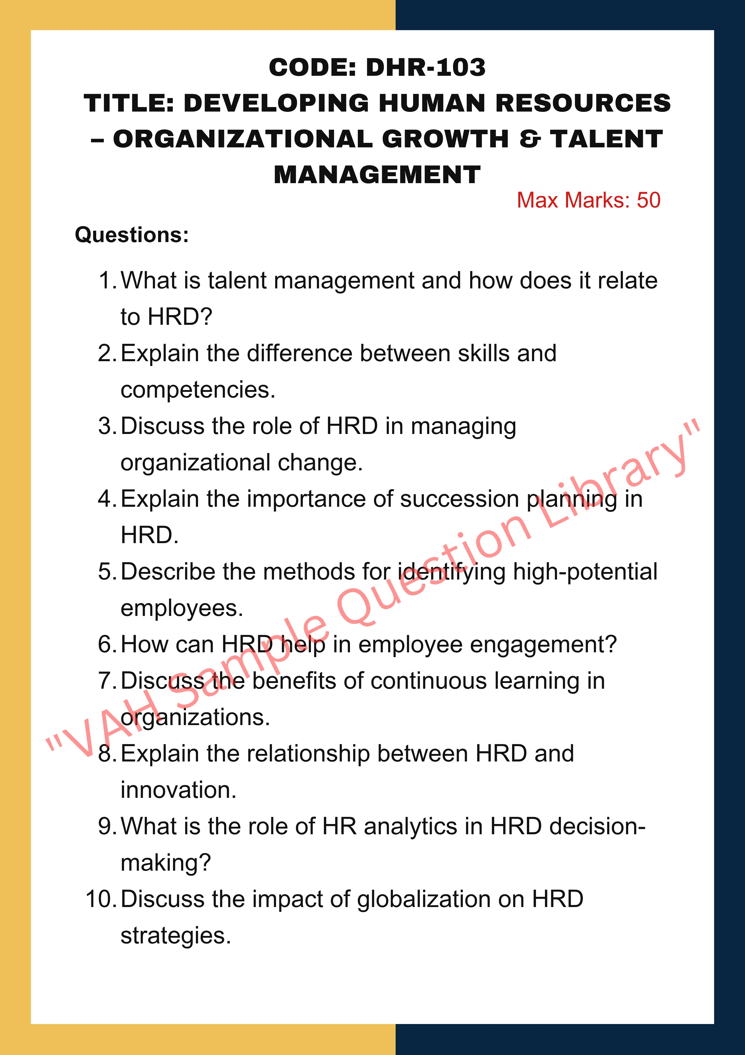 Developing Human Resources
