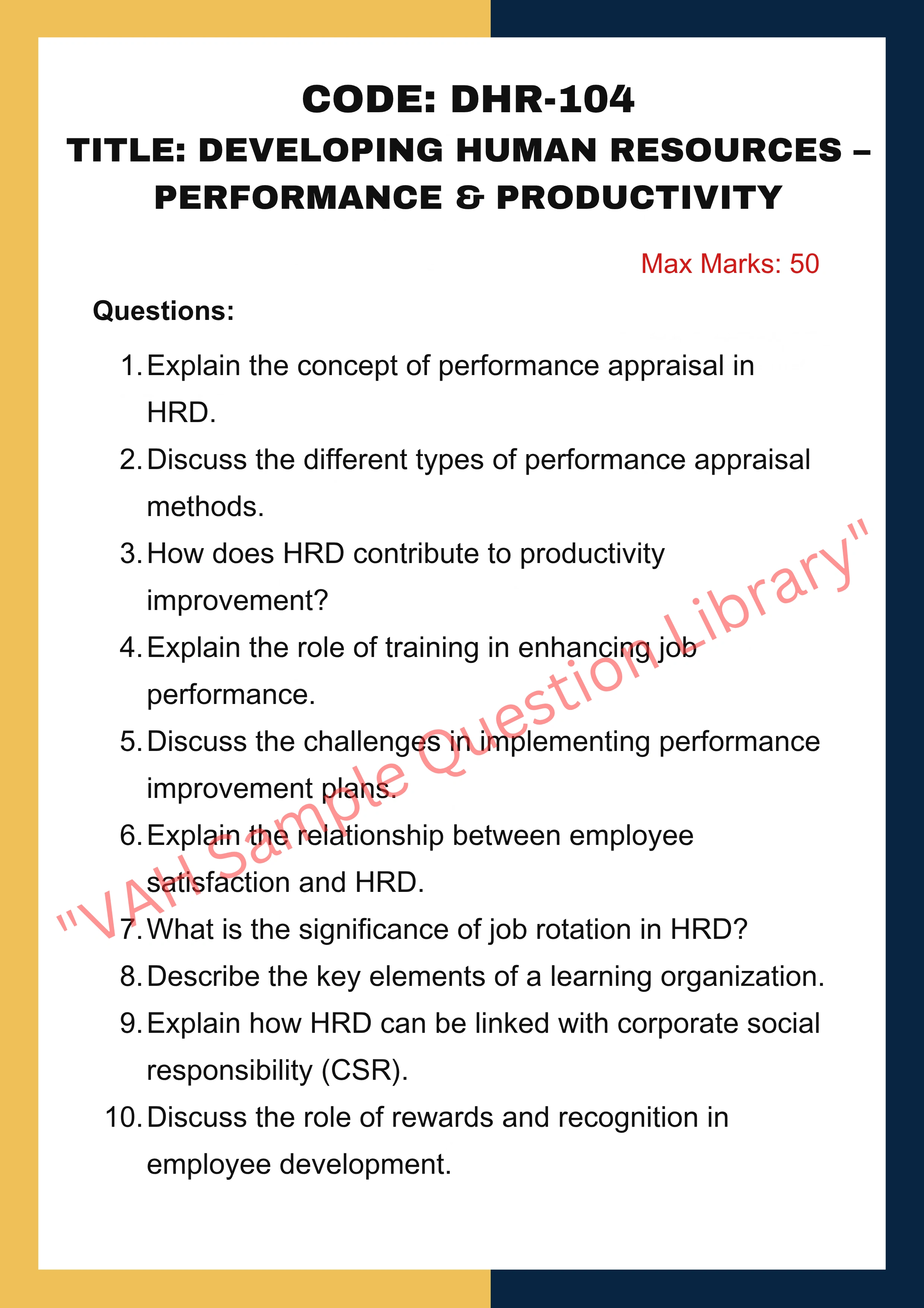 Developing Human Resources