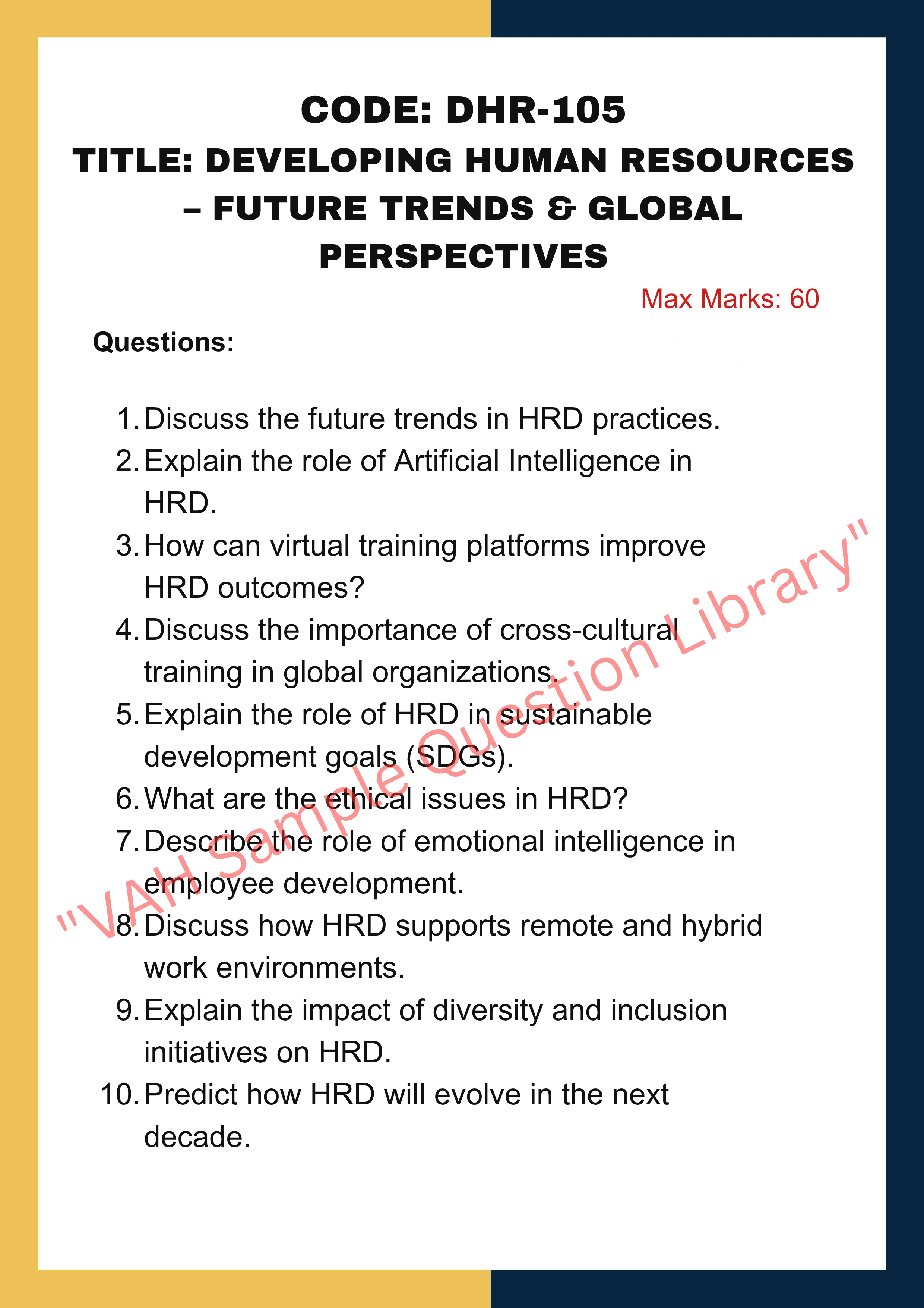 Developing Human Resources