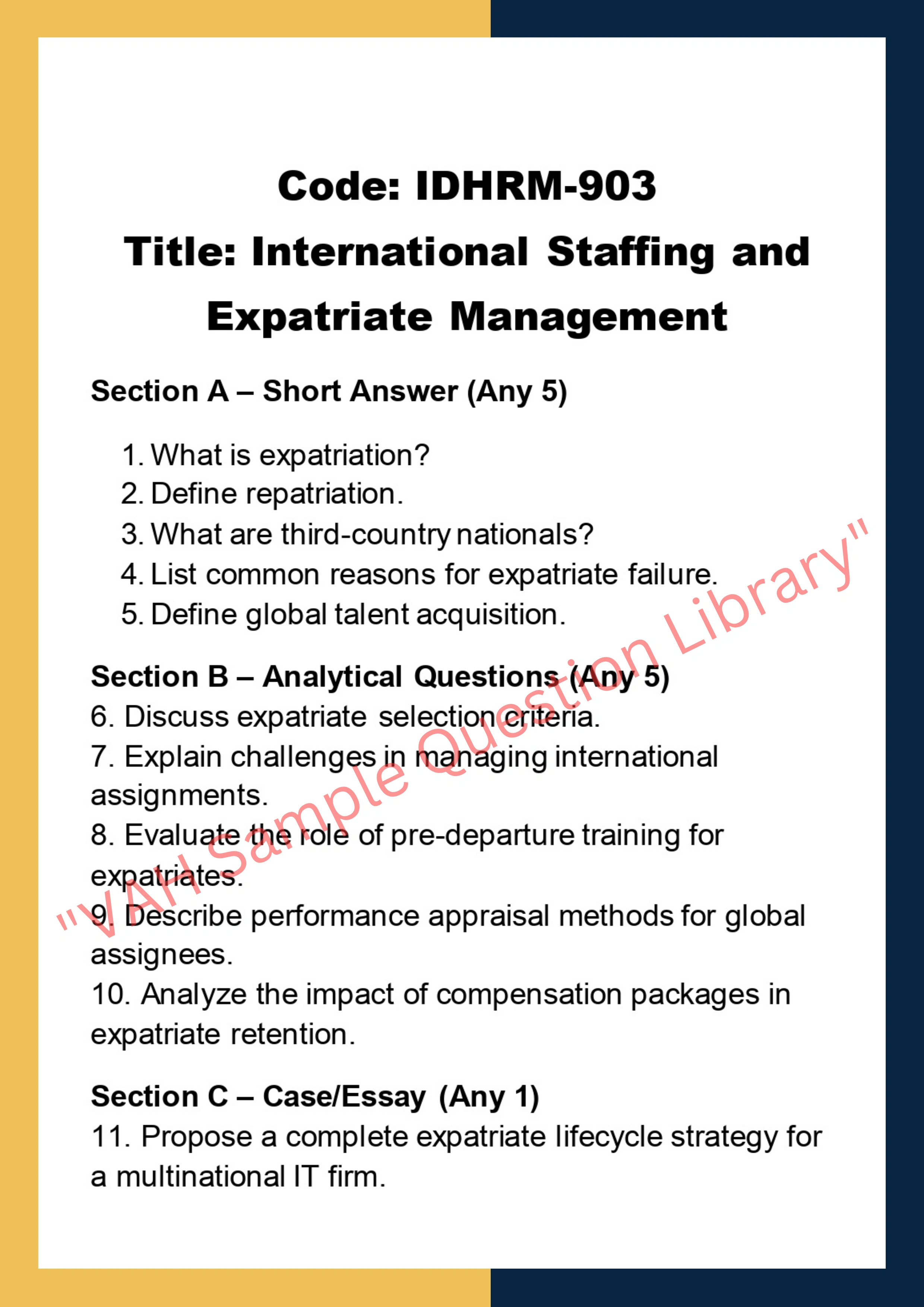 International Dimensions of Human Resource Management