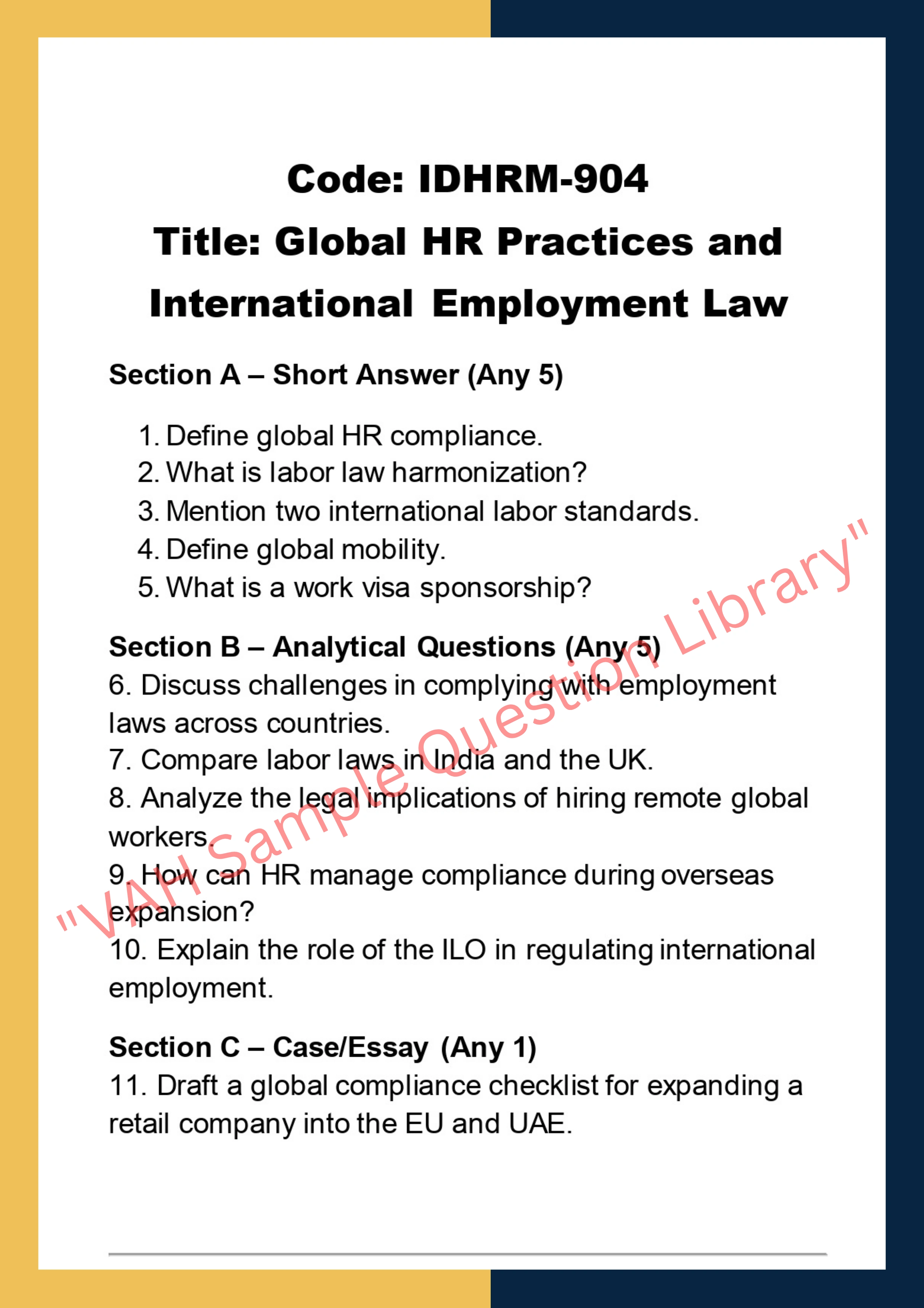 International Dimensions of Human Resource Management