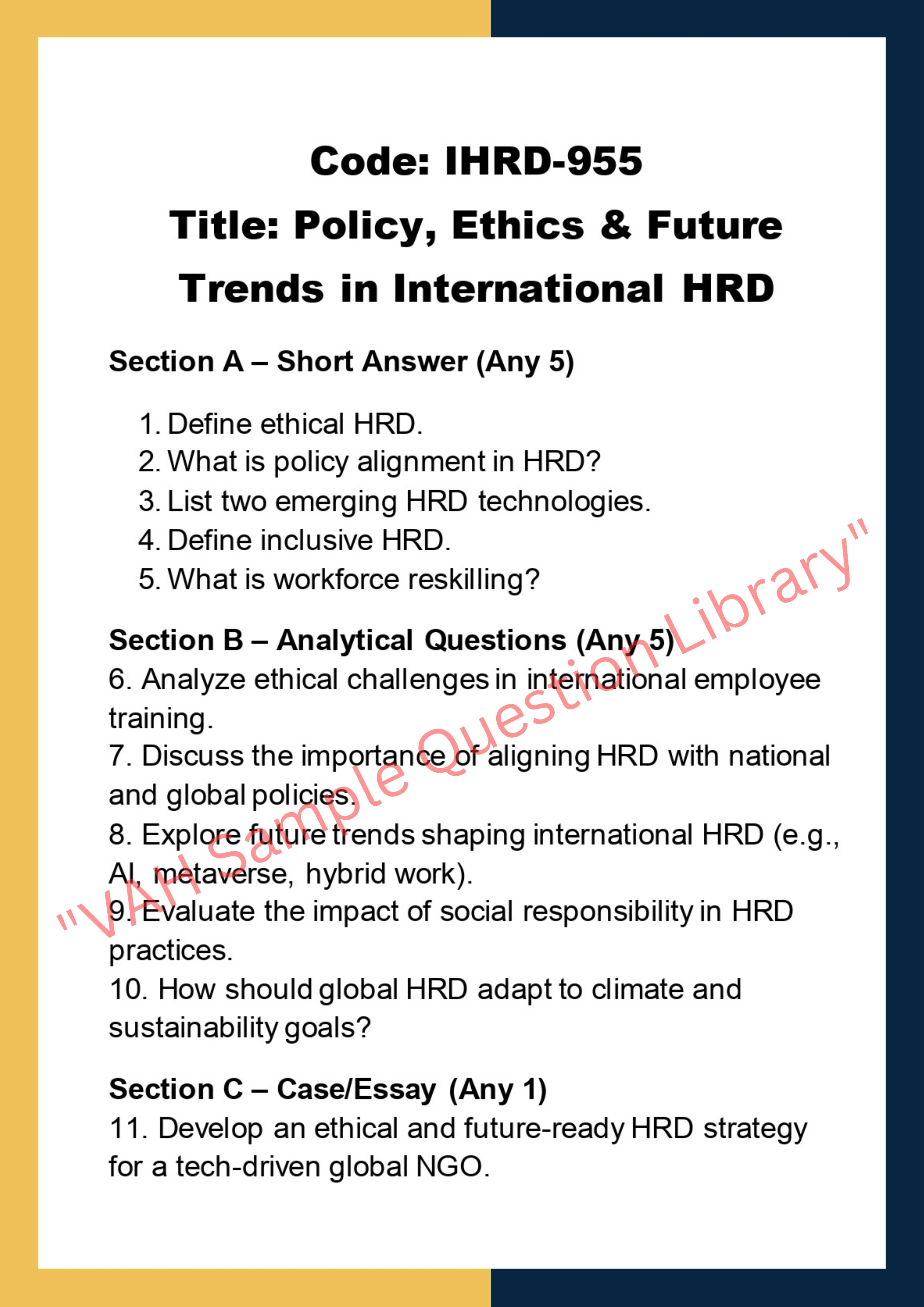 International Human Resource Development