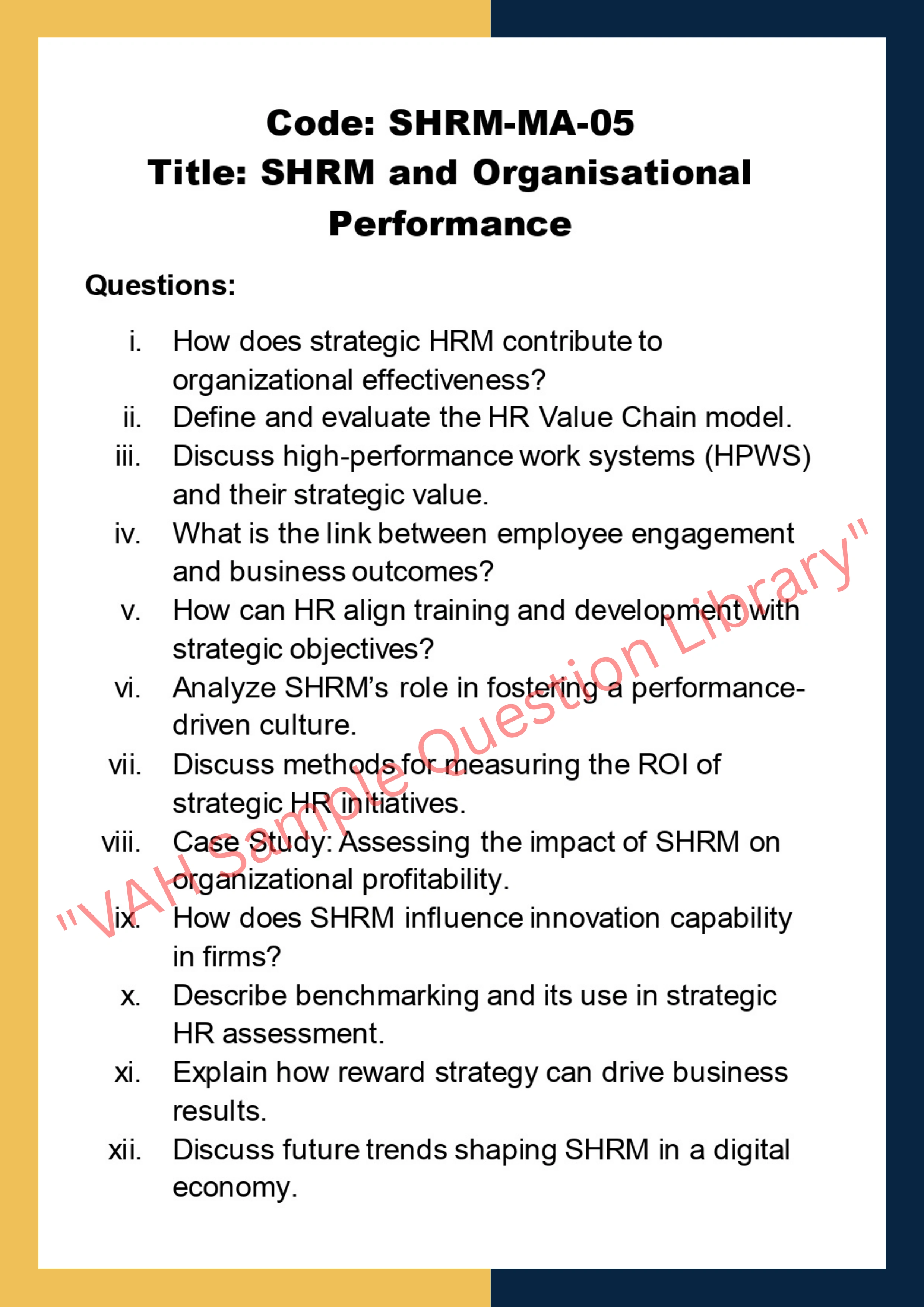 Strategic HRM in business context