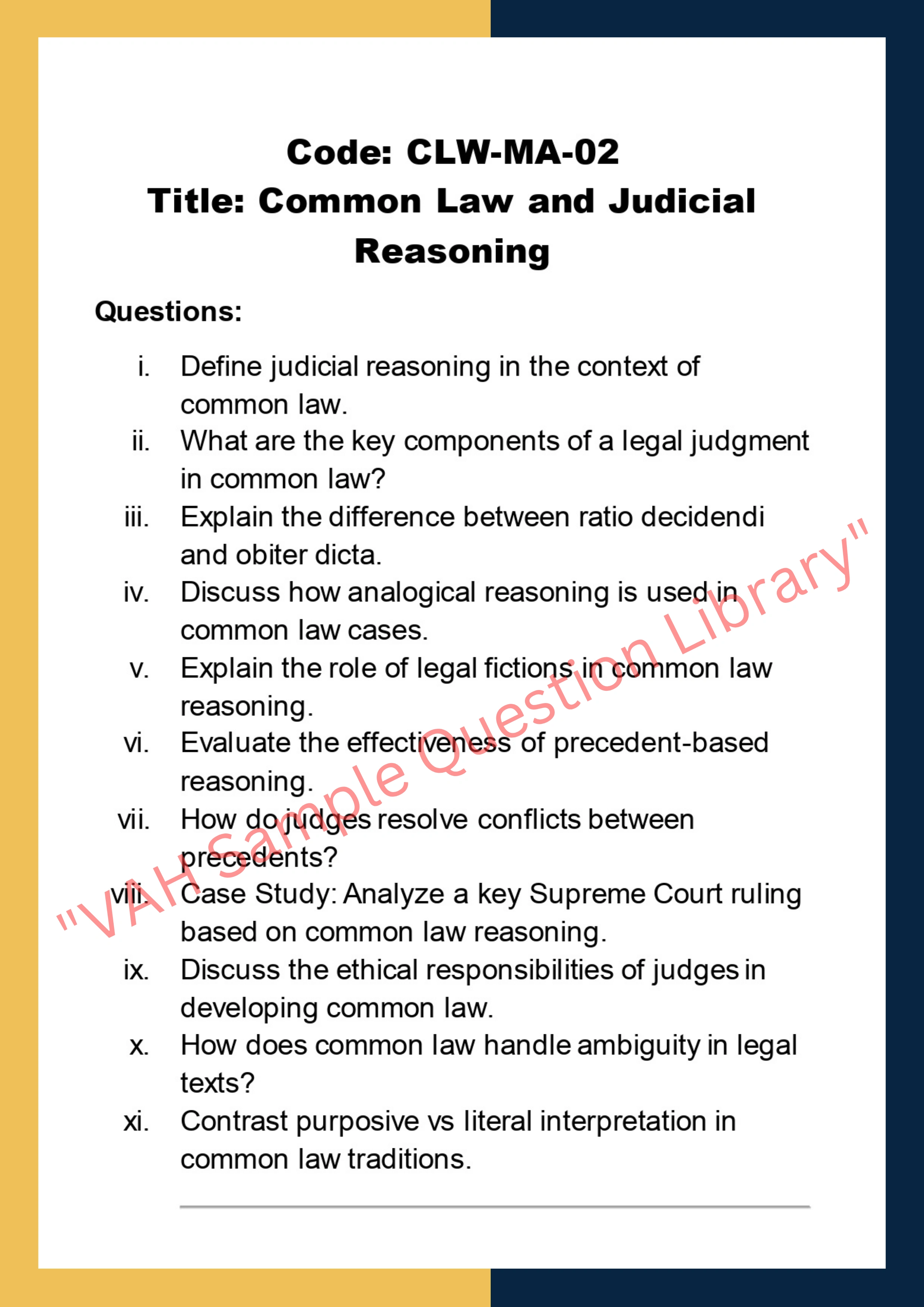 Common law assignment Help