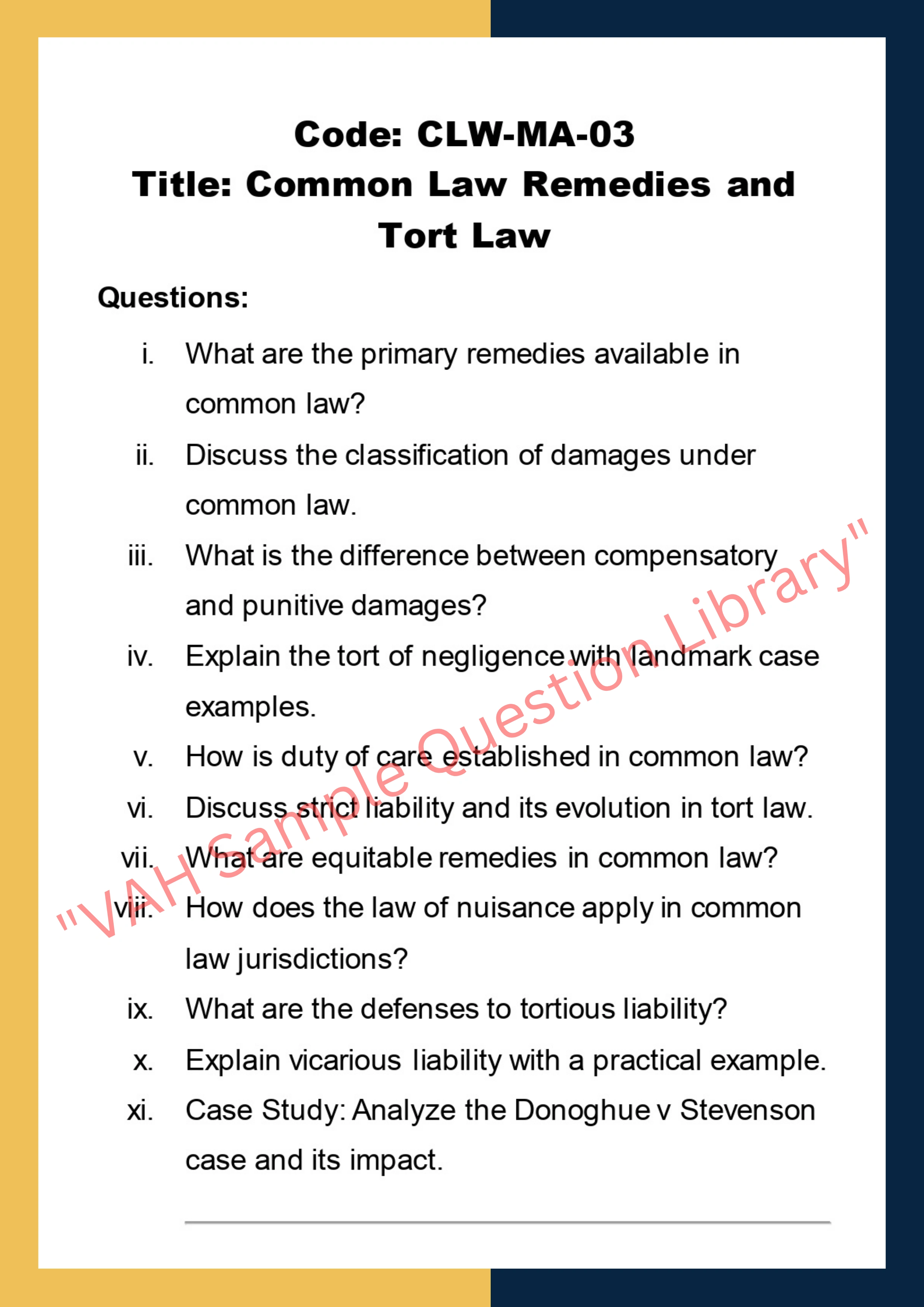 Common law assignment Help
