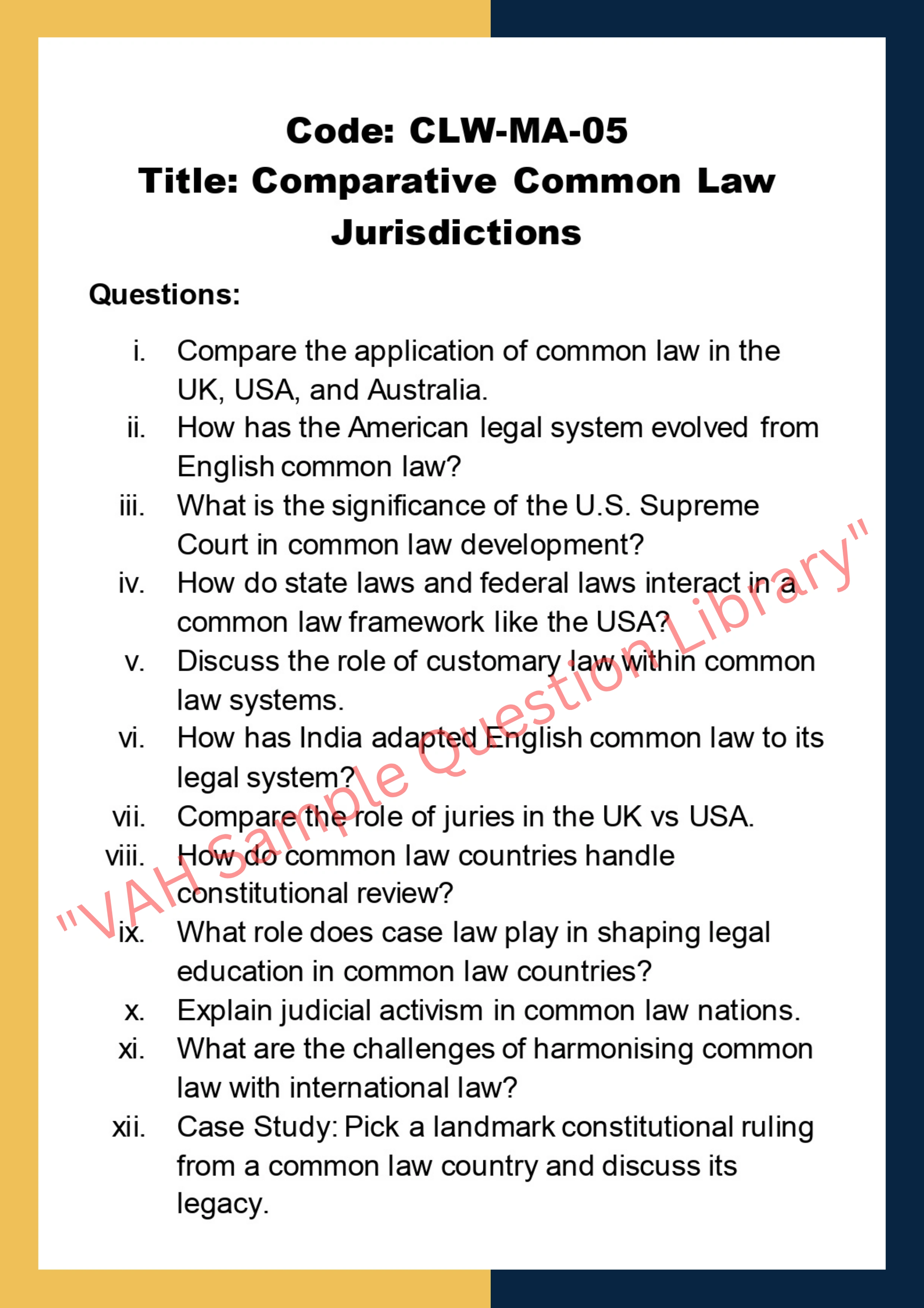 Common law assignment Help