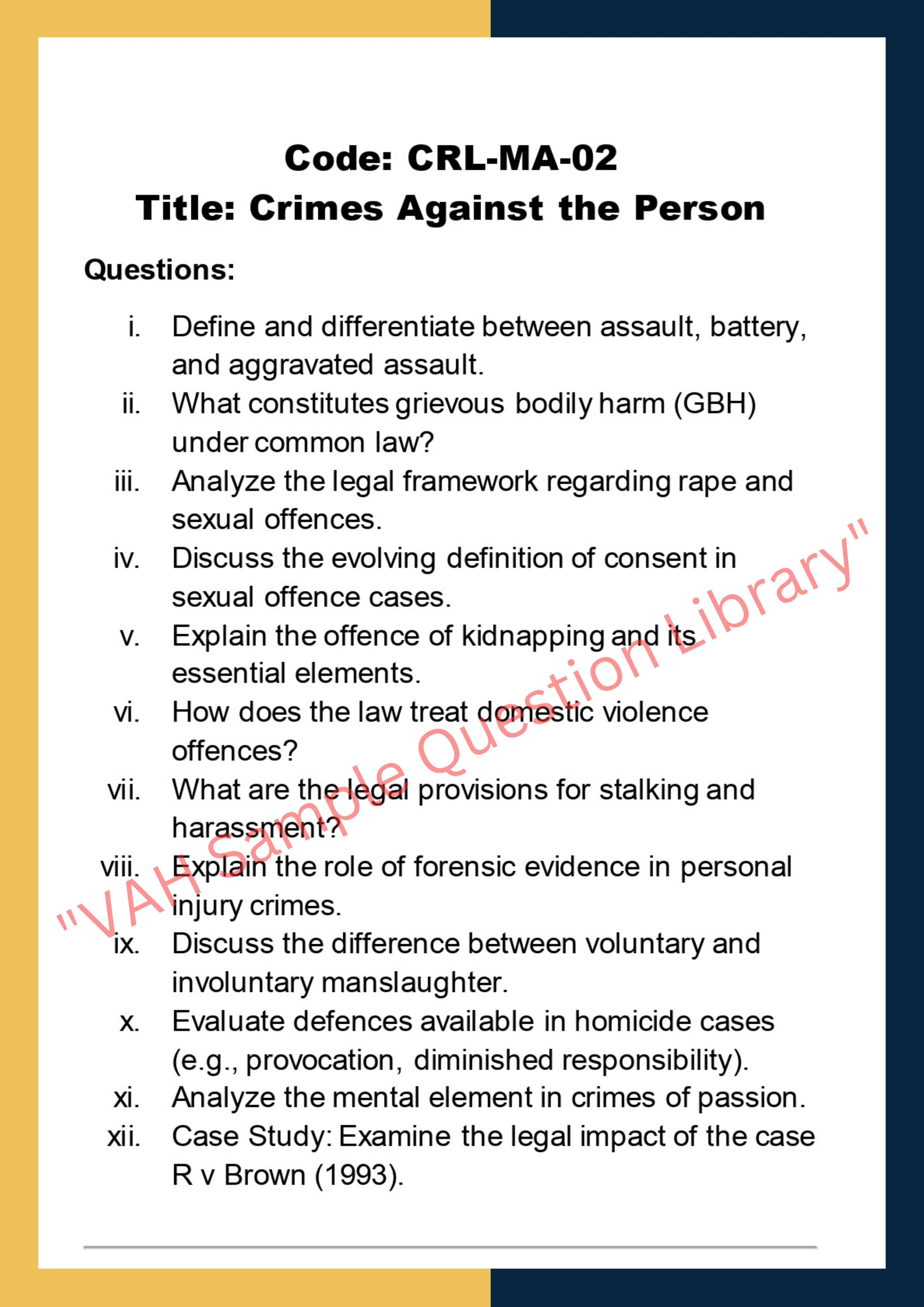 Criminal law Assignment Help