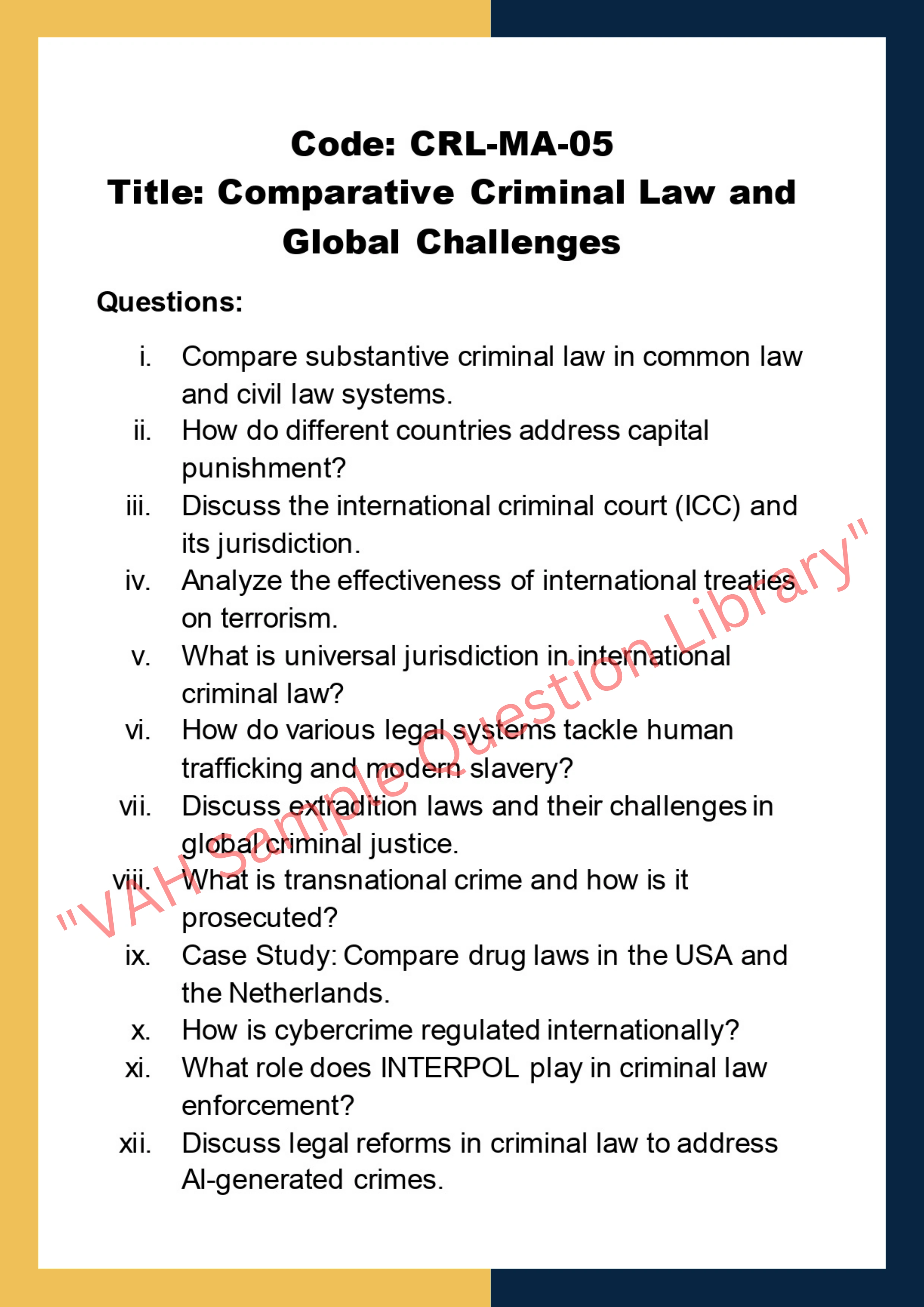 Criminal law Assignment Help