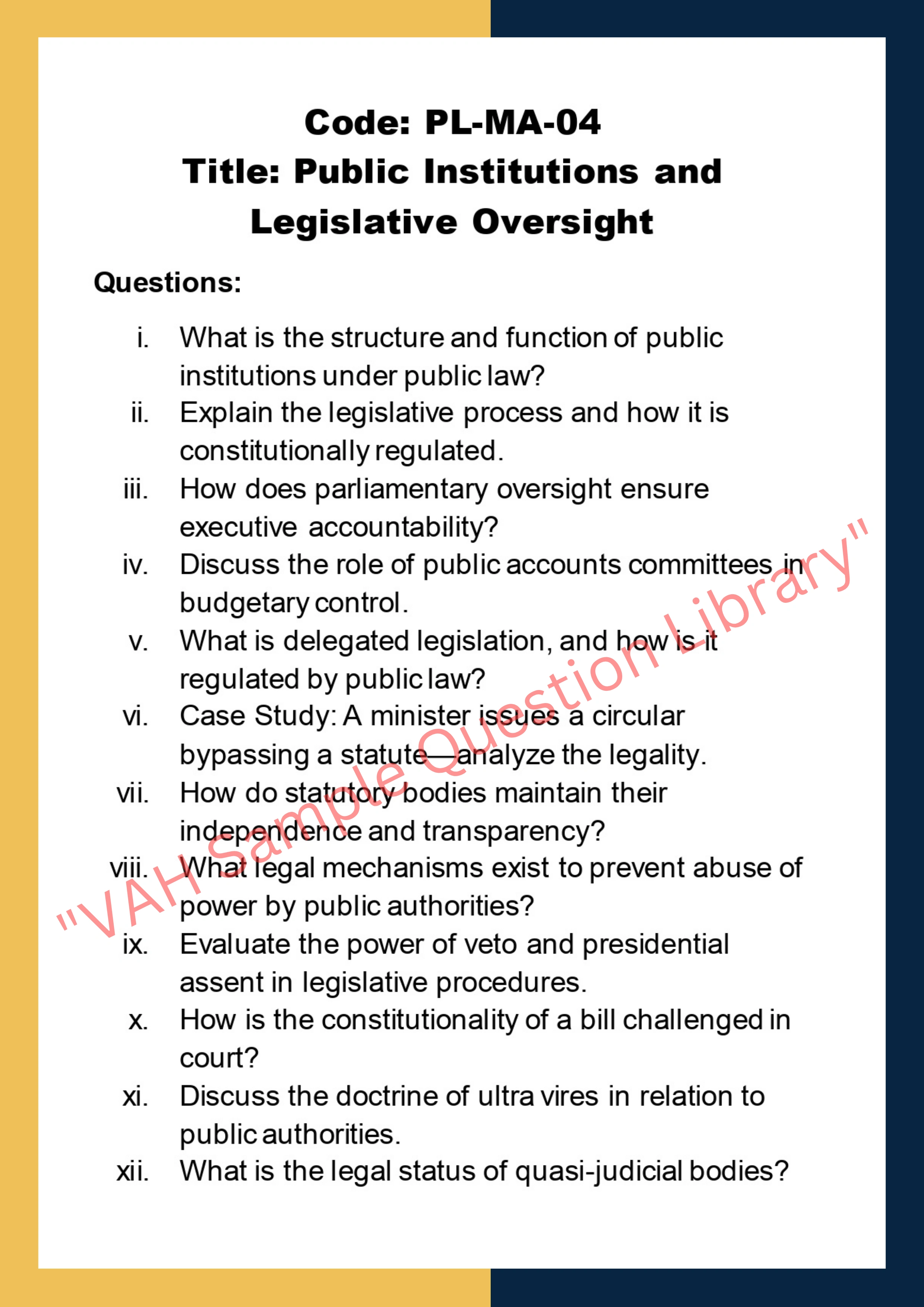 Public law Assignment Help