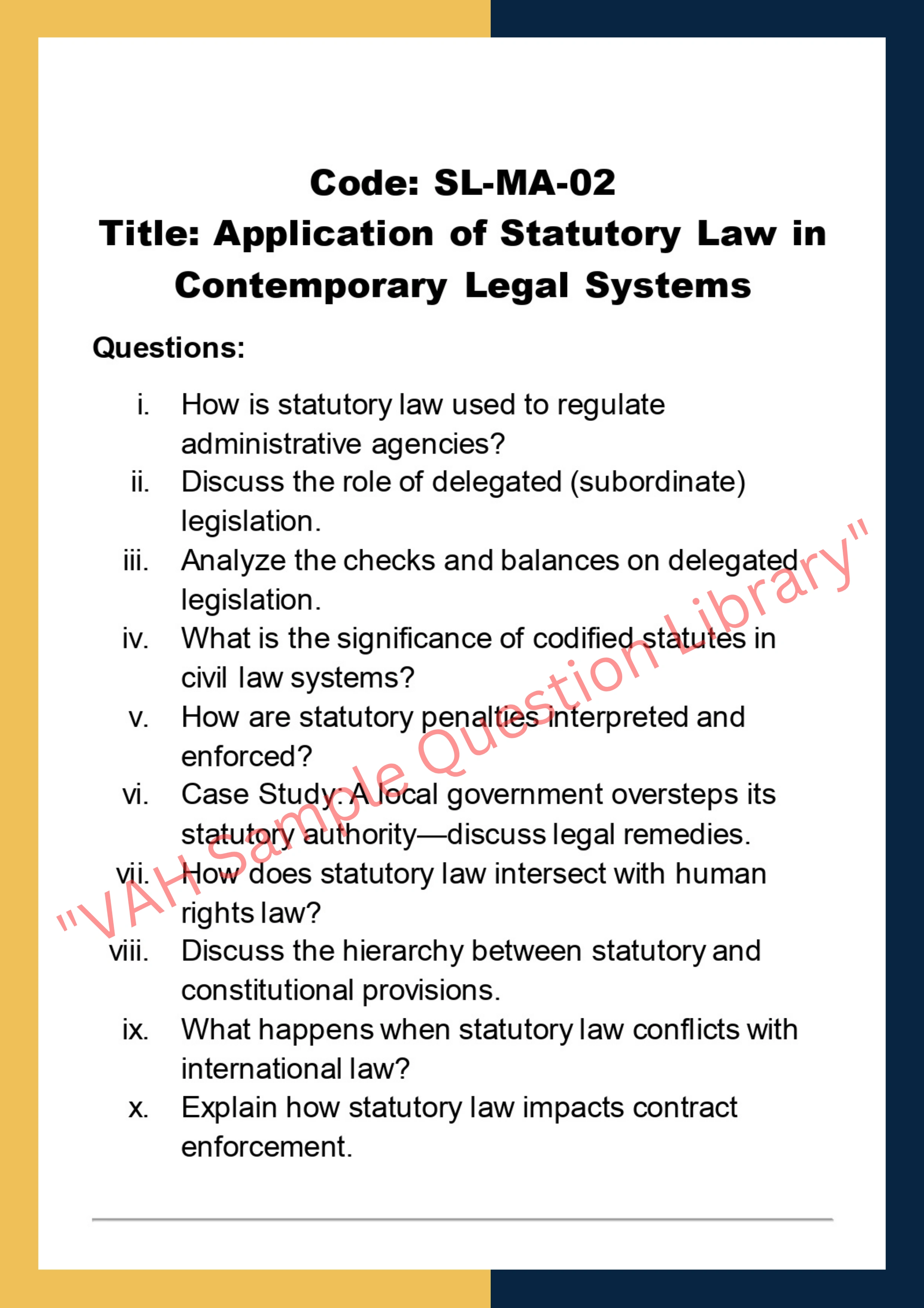 Statutory law Assignment Help