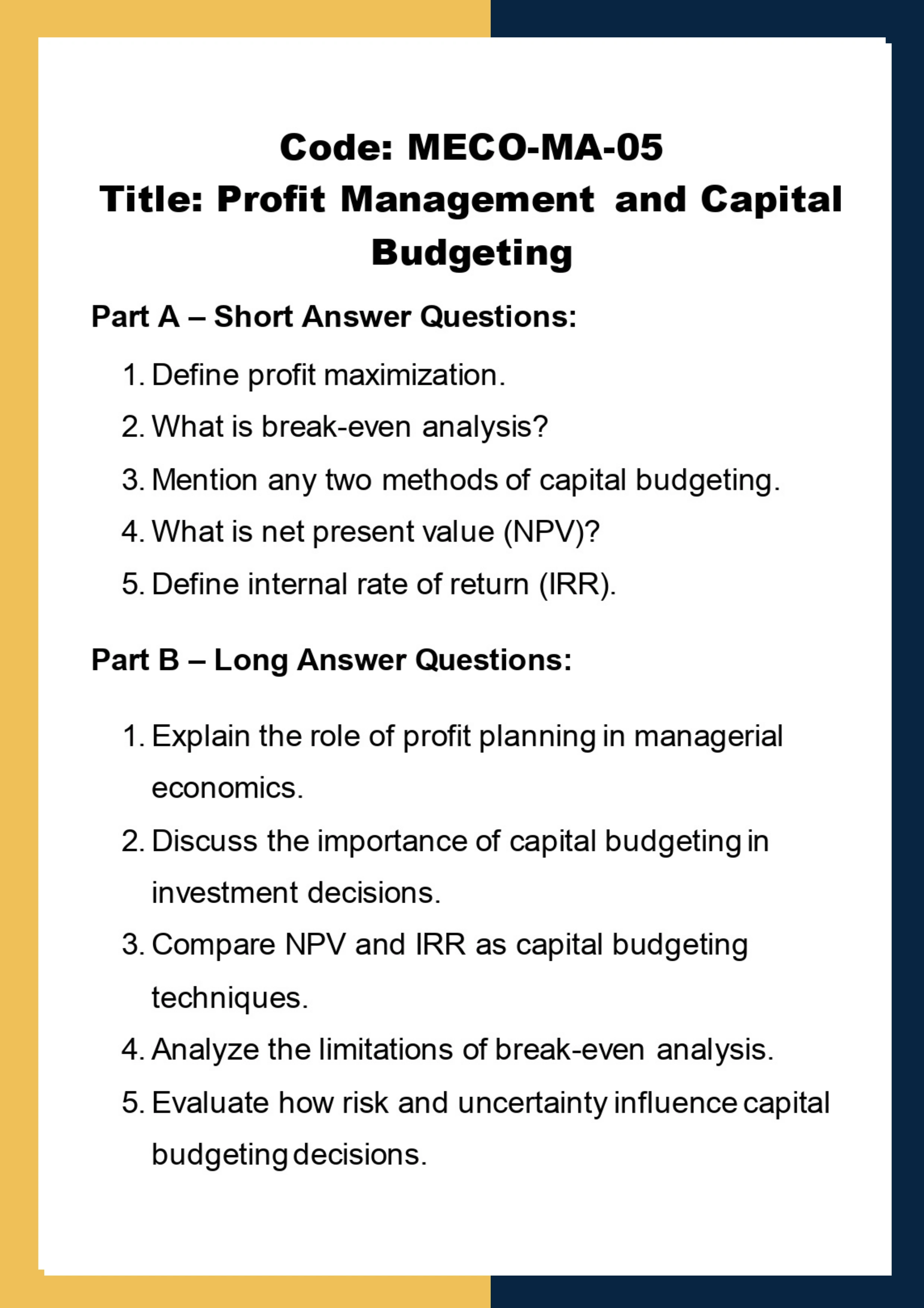 Managerial economics