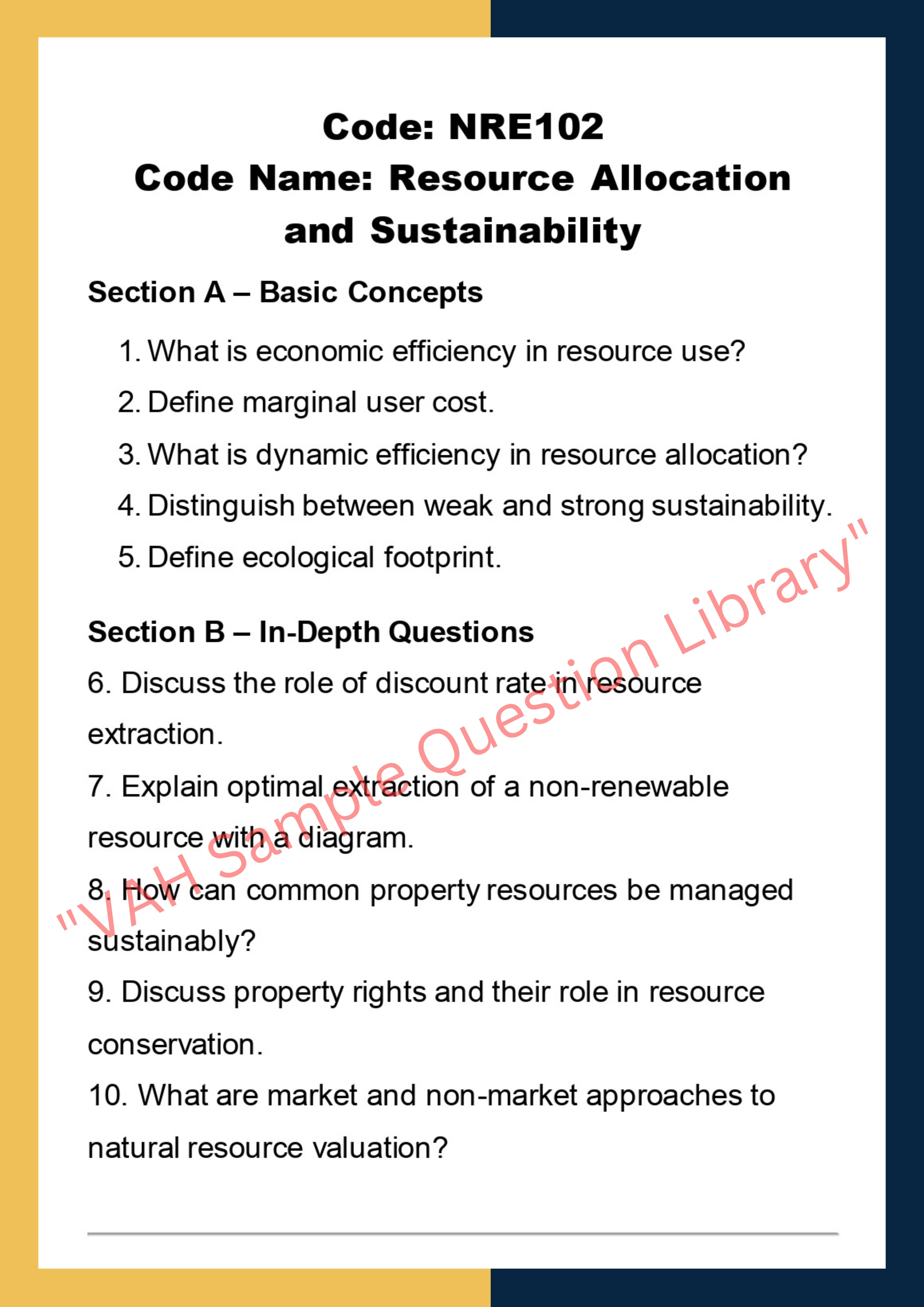 Natural resources economics