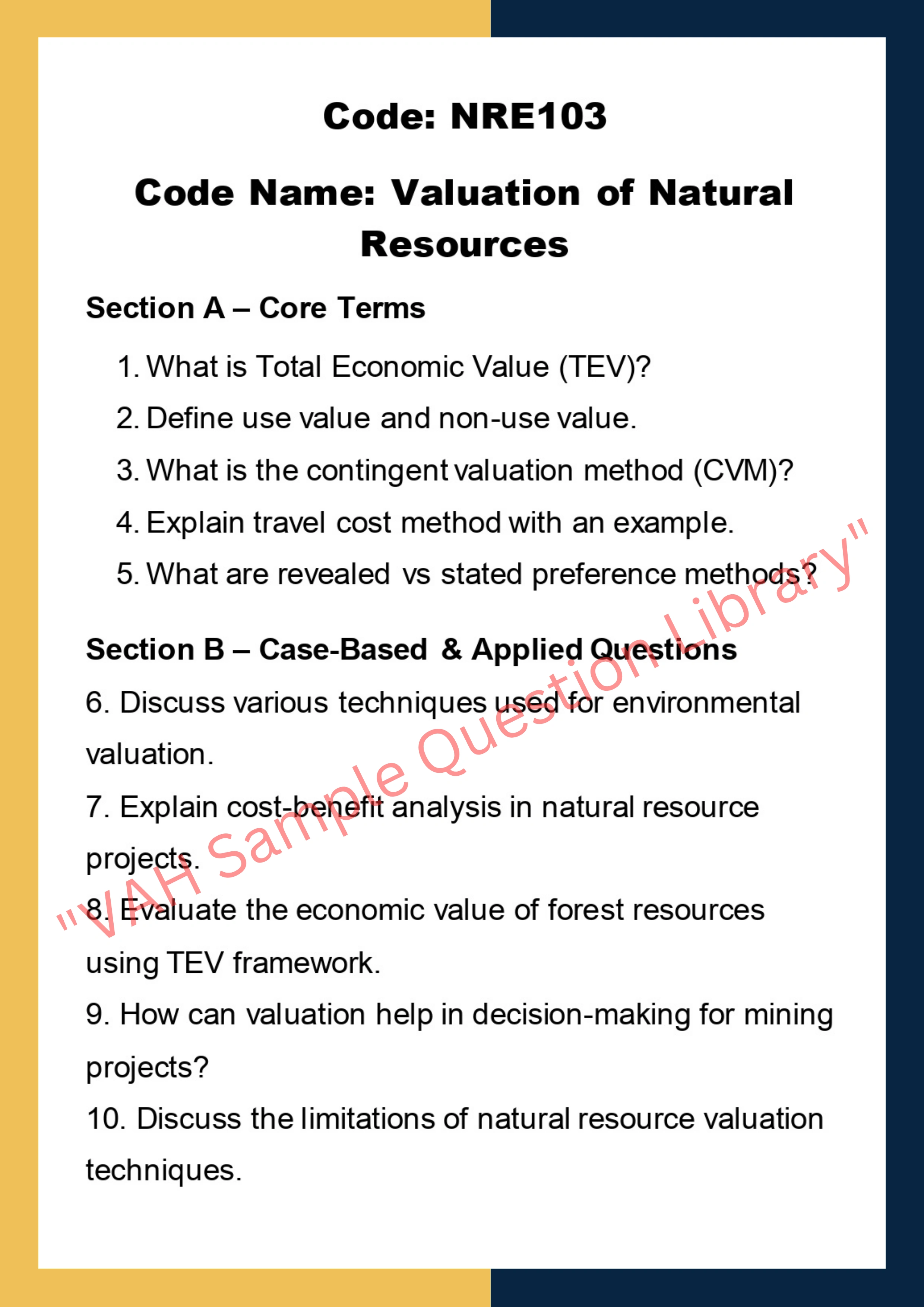 Natural resources economics
