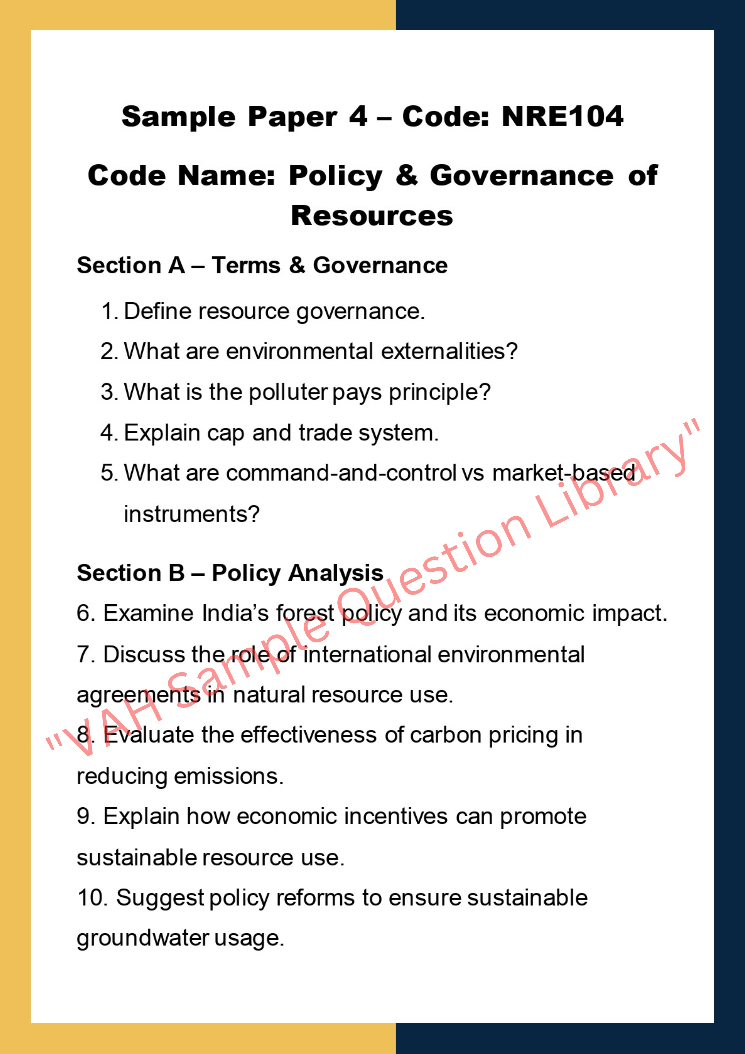 Natural resources economics