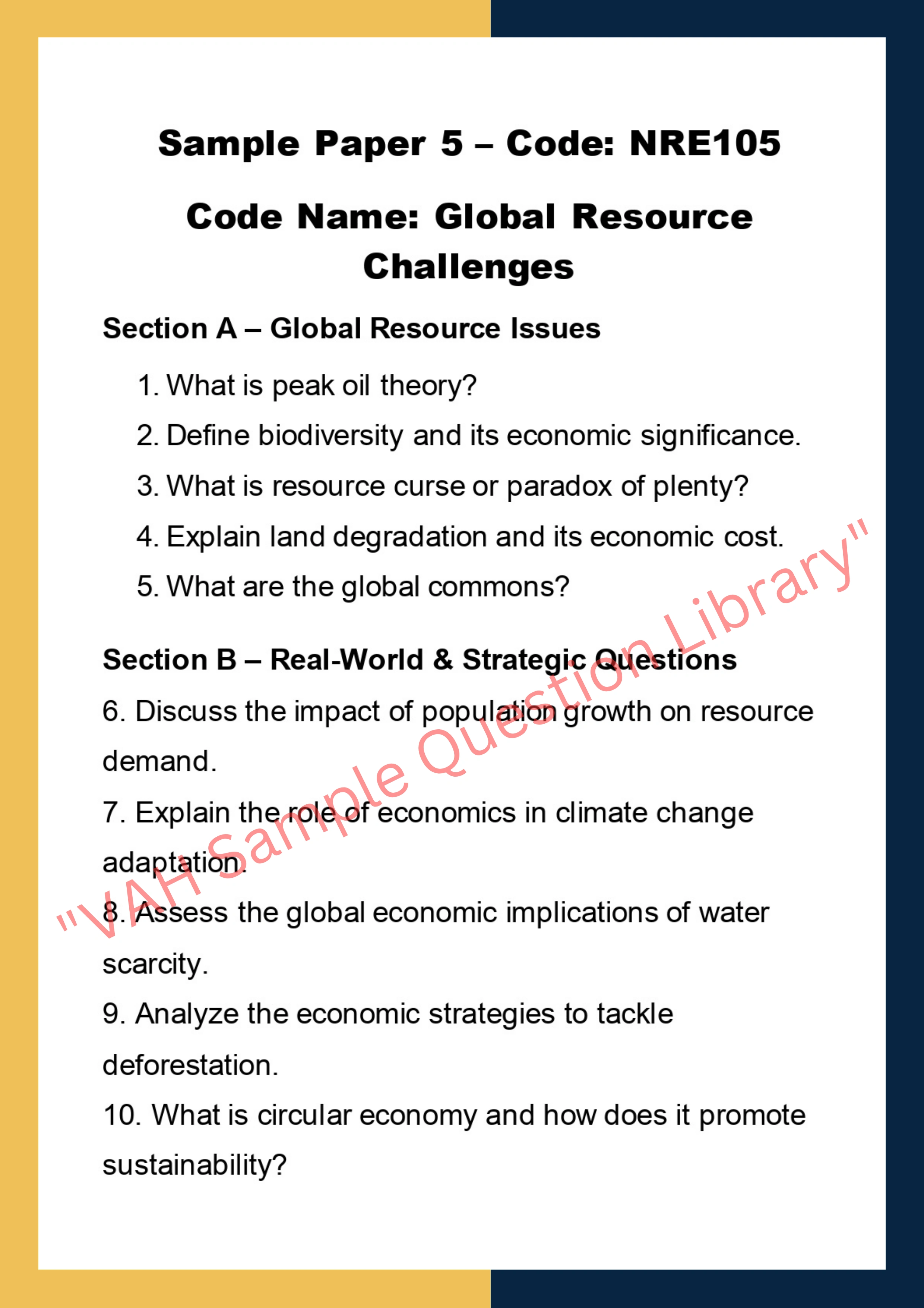 Natural resources economics