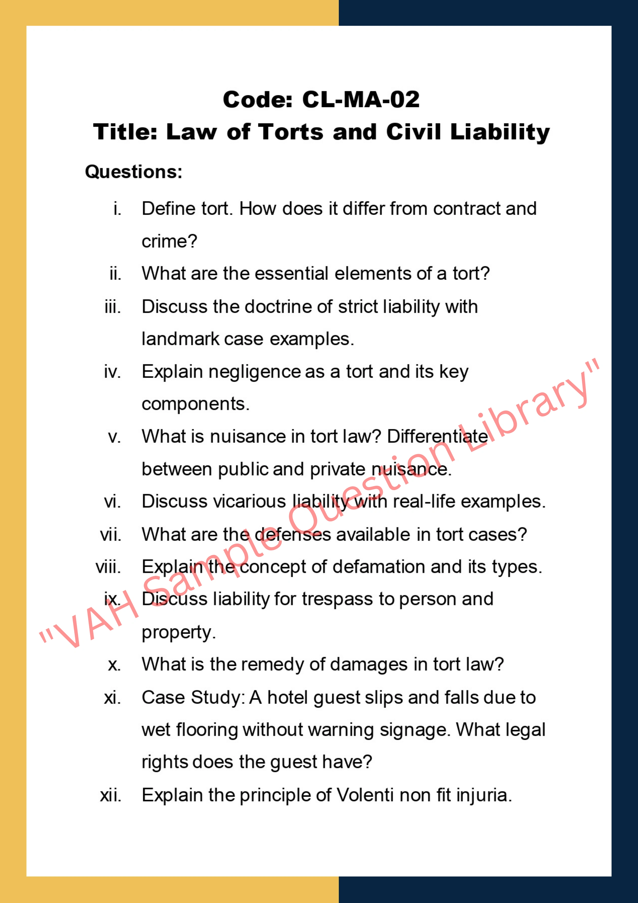 Civil law Assignment Help