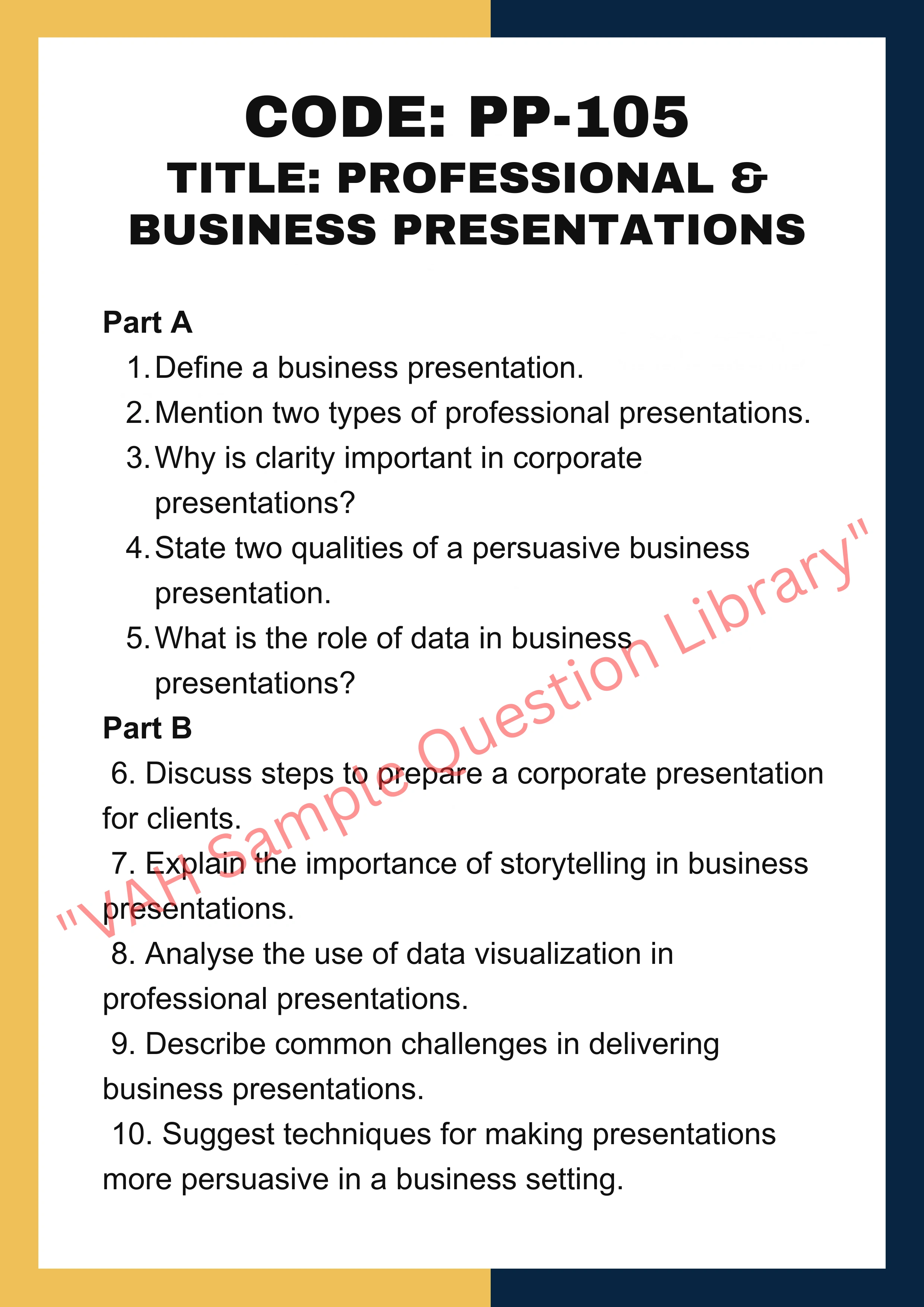 Presentation preparation