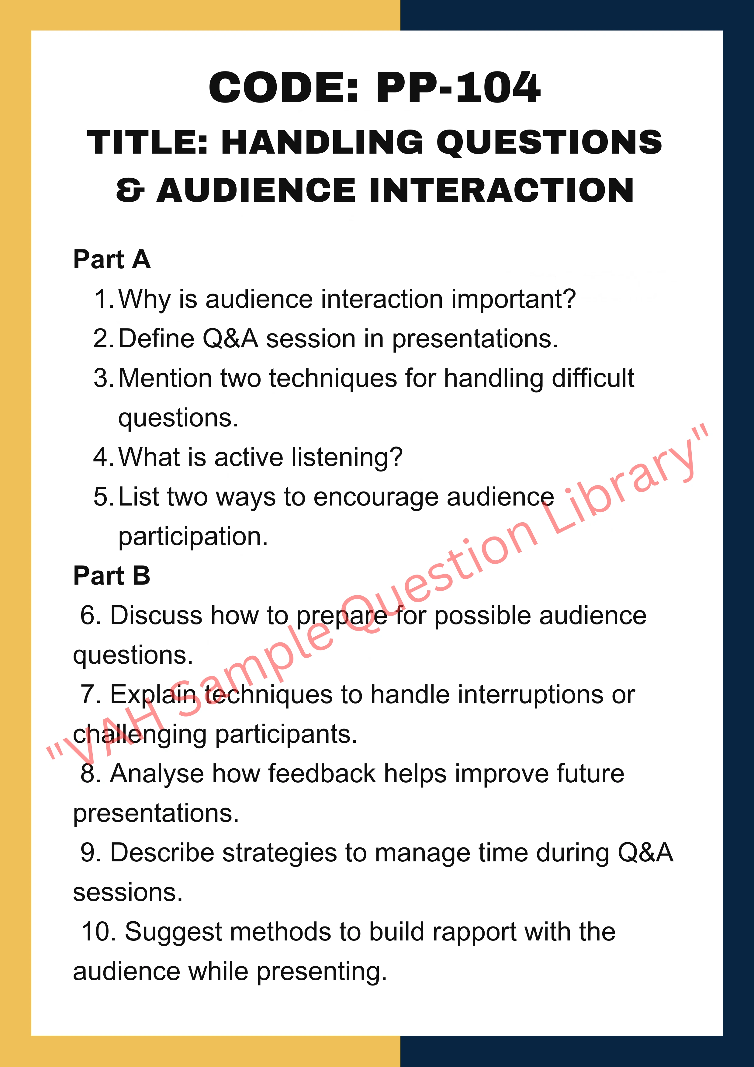 Presentation preparation