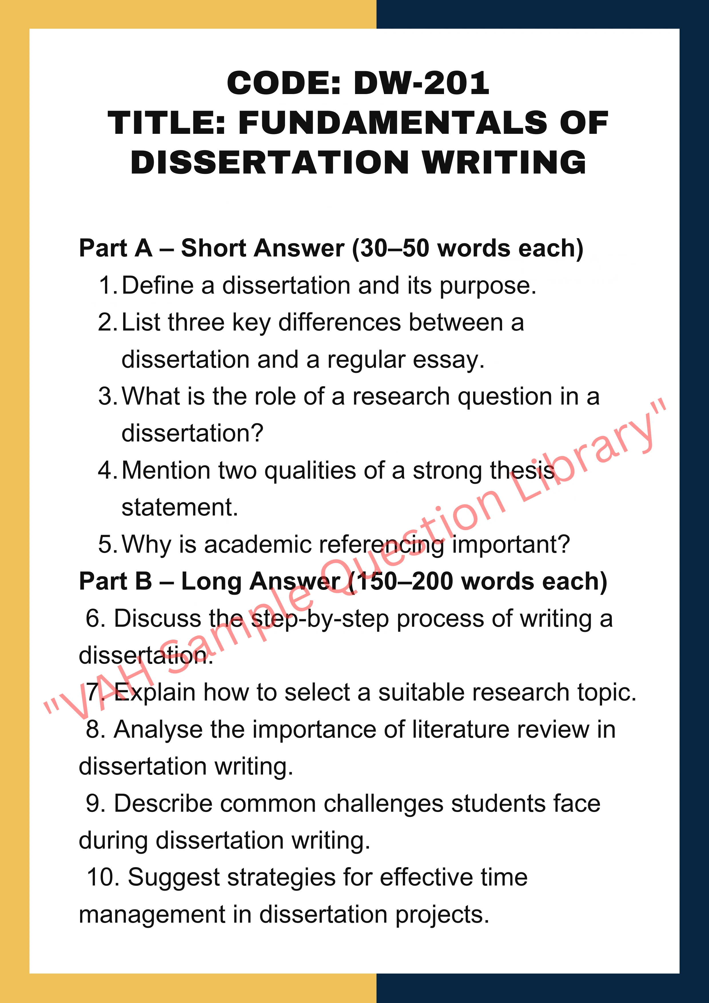 Dissertation writing