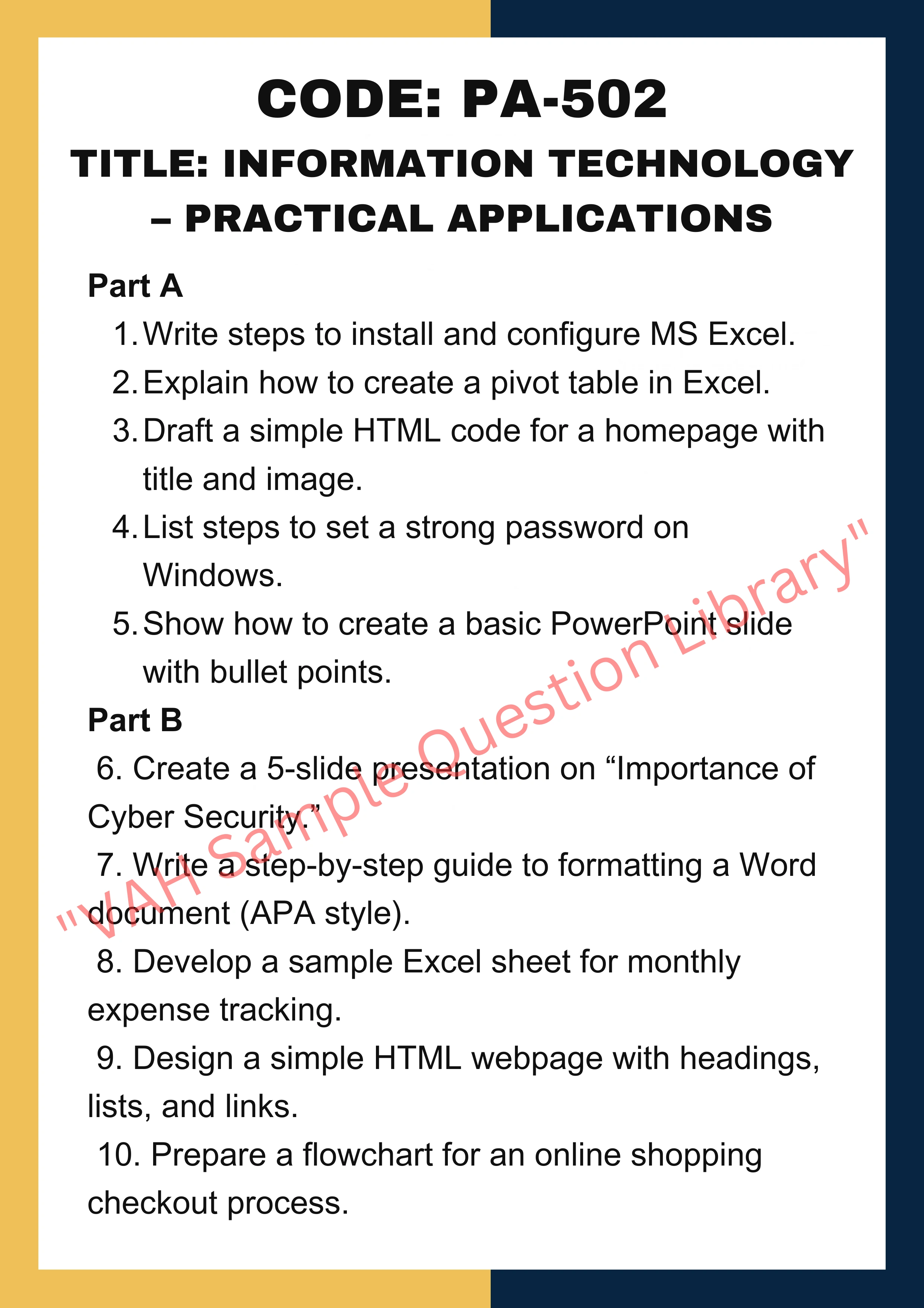 Practical assignments help